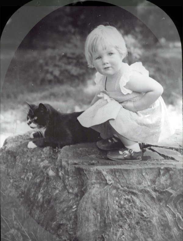 Christine Last with a cat.