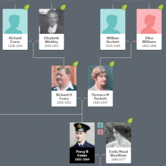 Image of Percy Evans Forebears family tree.